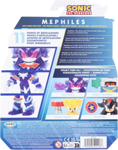 Miniatura 9 de Sonic the Hedgehog Figura de acción de Mephiles the Dark de 4 pulgadas con accesorio de base de niebla morada. A partir de 3 años