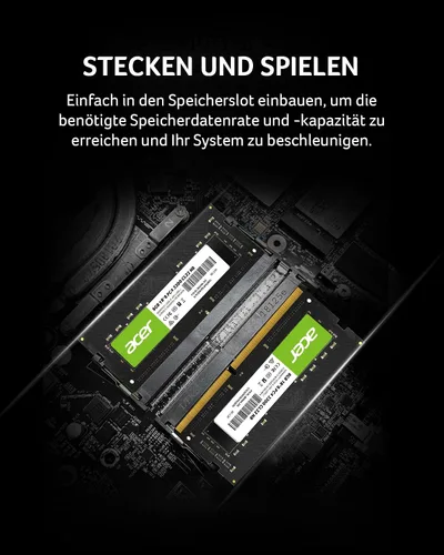 Miniatura 5 de Acer SD100 8GB RAM DDR4 (1x8GB) Laptop Ram 3200 MHz SODIMM PC4-2500 CL22 Memoria 1.2v - BL.9BWWA.206