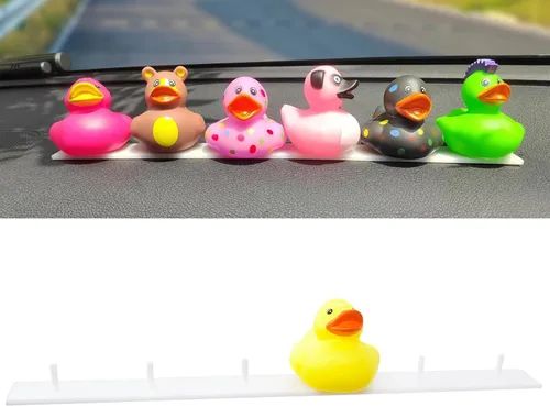 1 soporte de pato para tablero de Jeep con tapones de goma y plástico, desechable capaz de contener hasta 6 patos, ideal para mostrar regalos