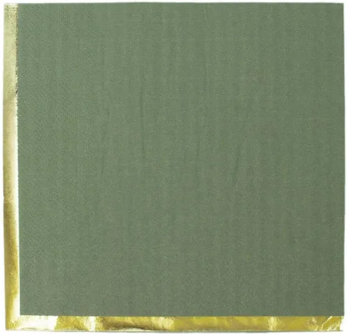 Miniatura 6 de Efavormart 50 Pack Servilletas de papel para fiestas de 2 capas suaves verde oliva con borde dorado de oro, servilletas para cenas, cócteles