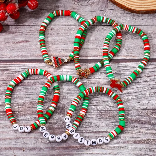 Miniatura 279 de Surfer Heishi - Pulseras apilables para mujer, apilables, de vinilo arcoíris, disco de arcilla, pulseras elásticas para la amistad, joyería bohemia