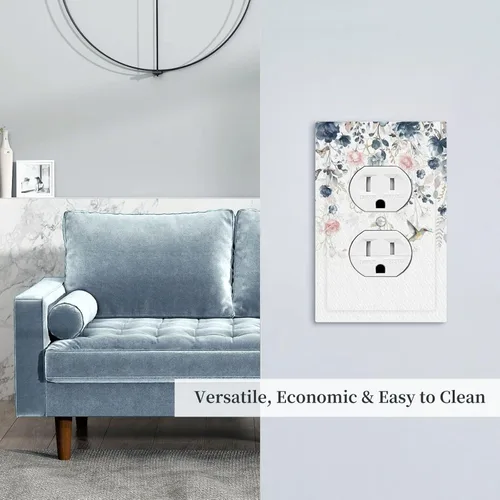 Miniatura 181 de Decorative Outlet Covers Blue Background White Cat Daisy Floral 2-Gang 1-Gang Wall Plate Single Toggle/Rocker Farmhouse Style Light Switch Covers