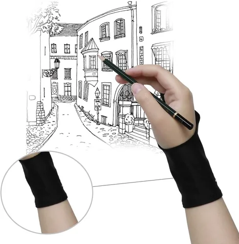Miniatura 5 de GAOMON Guante de dos dedos para tableta de dibujo, pantalla de bolígrafo y creación de bocetos, soporte de tamaño libre para mano izquierda y derecha