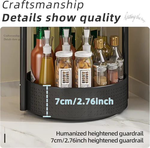 Miniatura 7 de Organizador giratorio de 2 niveles con soporte para toallas de papel, organizador de cocina Lazy Susan para encimera y gabinete, estante de especias