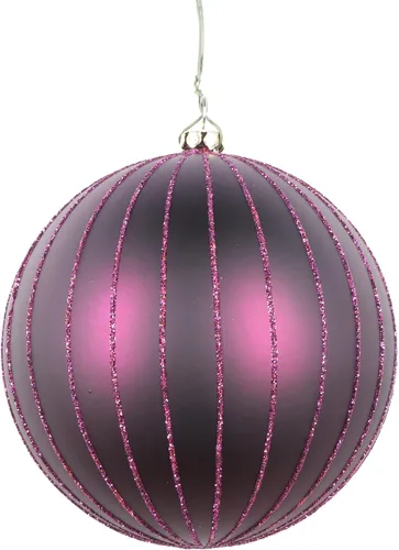Miniatura 9 de Vickerman Adorno navideño de bola de avena mate con purpurina de 5 pulgadas. Incluye 4 piezas por bolsa.