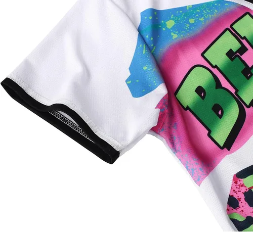 Miniatura 21 de Ropa de los años 90 para mujer, traje unisex de hip hop para fiesta, camiseta de béisbol Bel Air, camisa de manga corta con botones