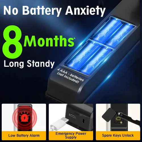 Miniatura 5 de Cerradura de puerta corrediza de vidrio, cerradura inteligente para puerta corrediza Eseesmart con teclado de código de huella dactilar, tarjeta