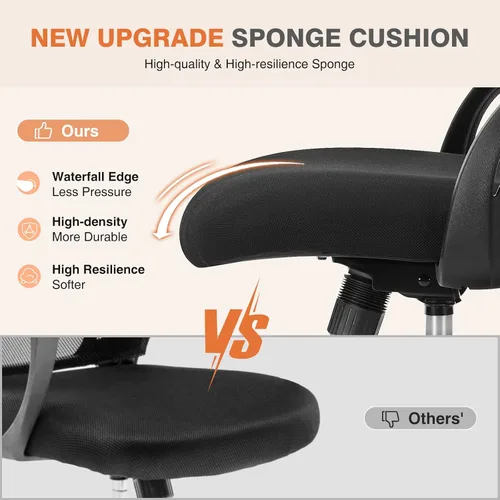 Miniatura 7 de Sweetcrispy Office Computer Desk Chair, Ergonomic Mid-Back Mesh Rolling Work Swivel Task Chairs with Wheels, Comfortable Lumbar Support, Comfy