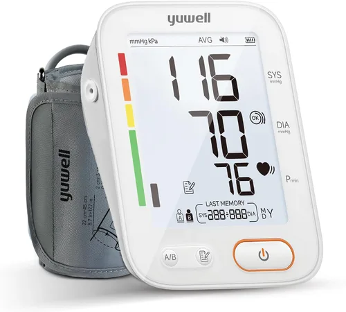 Miniatura 9 de yuwell Monitor de presión arterial del brazo superior Grado médico, máquina BP para uso doméstico 2 usuarios, lecturas de 99 x 2, manguito