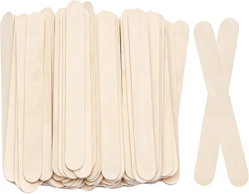 Palos de madera jumbo KTOJOY de 8" 100 piezas, palos de madera para manualidades, palos de polo para manualidades, palos de golosinas, palos de