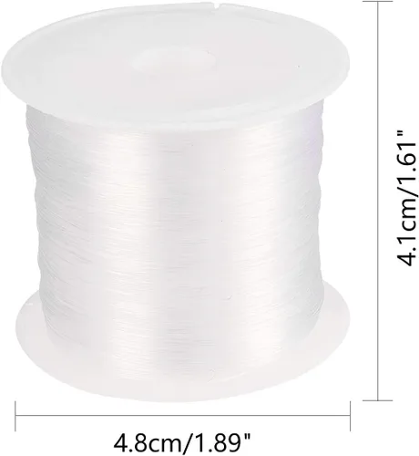 Miniatura 4 de Pandahall - 1 rollo de alambre transparente de hilo de nylon para pesca, color blanco.
