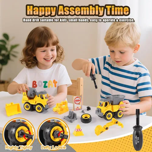 Miniatura 3 de LUDILO Juguetes para niños pequeños de 3 a 5 años: Mini ensamblaje DIY STEM juguetes educativos de construcción de camiones de juguete con taladro