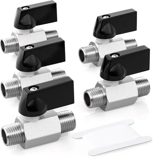 Miniatura 26 de GASHER 12PCS Mini Brass Ball Valve Shut Off Switch, 1/2 Inch Female x 1/2 Inch Female Thread Pipe Fitting