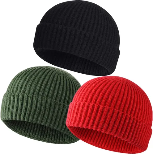 Miniatura 10 de vidsel Gorro Corto de Pescador para Hombres y Mujeres, Gorro de Lana Tejida con Puño Estilo Moderno de Arrastrero, Gorros Cálidos de Invierno