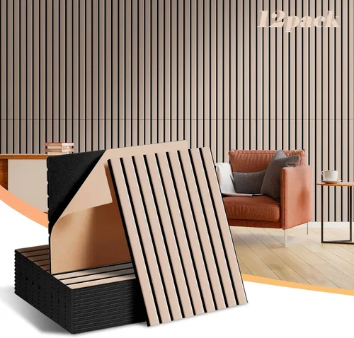 Paquete de 12 paneles acústicos grandes para pared, paneles acústicos autoadhesivos insonorizados de 16 x 12 x 0.4 pulgadas, tratamiento acústico