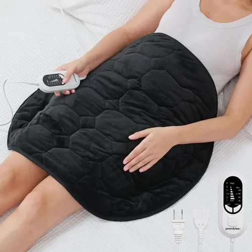 Miniatura 10 de immtree Almohadilla térmica con peso para un alivio más profundo del dolor, 7 libras de tamaño XXXL (29 x 24) con tecnología de calor rápido, mantas