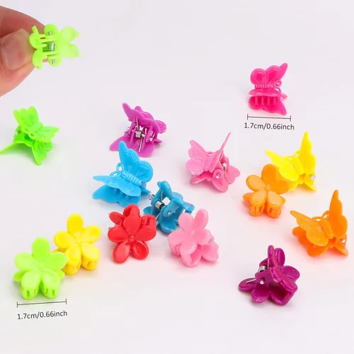 Miniatura 2 de YISSION 200 pinzas para el cabello con diseño de flores, pinzas de mariposa para el cabello, pinzas pequeñas para el cabello de los años 90