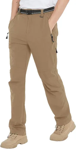 Miniatura 7 de TBMPOY Pantalones de senderismo y montaña, ligeros, impermeables, con cinturón, secado rápido, para hombres