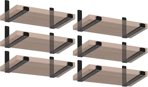 Miniatura 18 de Paquete de 4 soportes de estante de labio J de 5.5 pulgadas de largo x 4 pulgadas de alto x 1.5 pulgadas de ancho, soporte de estante flotante