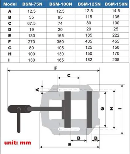 Miniatura 6 de KAKA INDUSTRIAL Tornillo de prensa de taladro, tornillo de sujeción de 3 pulgadas para perforación de precisión, fresado y carpintería BSM-75N