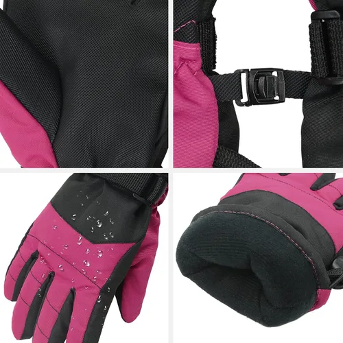 Miniatura 4 de American Trends Kids Waterproof Winter Gloves with Zip Pocket Snow Ski Gloves Boys Girls Toddler Touchscreen Snowboard Gloves
