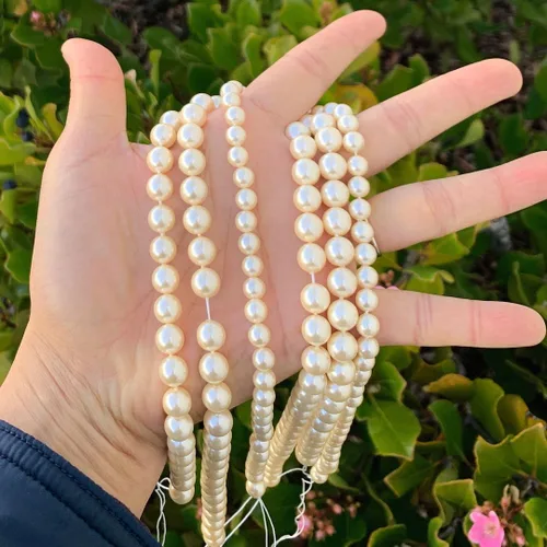 Miniatura 3 de Adabele 1 hebra de cuentas de perlas de concha natural de 6 mm de grado AAA, cuentas sueltas redondas de nácar de madre perla de agua dulce de 38 cm