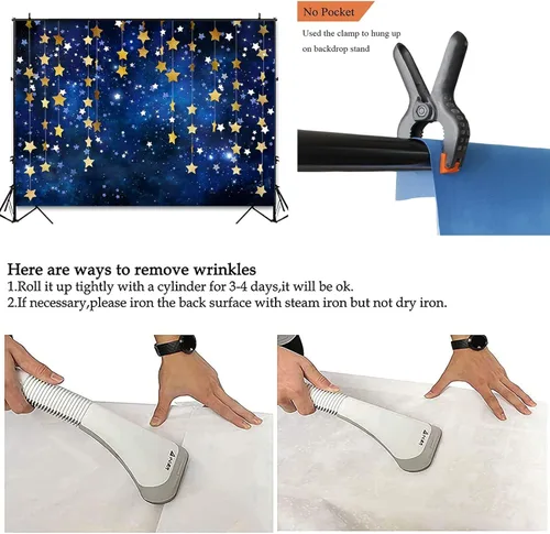 Miniatura 4 de Twinkle Twinkle Littler - Telones de fondo de estrellas pequeñas con purpurina dorada y estrellas pequeñas, fondo de fotografía de estrellas