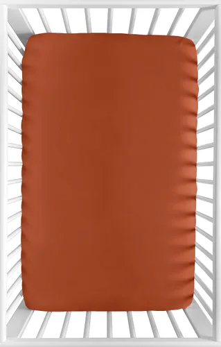 Miniatura 12 de Sweet Jojo Designs Orange Girl - Sábana bajera ajustable para cuna para bebé, recién nacido, habitación de bebé, colchón estándar óxido quemado