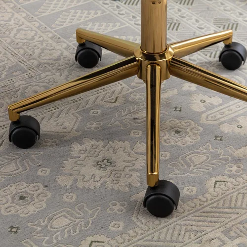 Miniatura 8 de Silla de escritorio esponjosa, silla de tocador de piel sintética, silla giratoria de oficina para niñas y mujeres, altura ajustable, lindas sillas