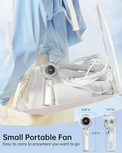 Miniatura 9 de TriPole Ventilador portátil mini ventilador turbo de mano para viajes, tiempo máximo de enfriamiento de 20 horas, ventiladores de batería recargable