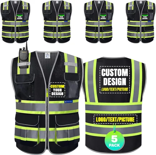 Miniatura 22 de BeautyWill Chaleco de Seguridad con Logo Personalizado Clase 2 Chaleco Reflectante de Alta Visibilidad Chaleco de Construcción Transpirable