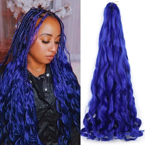 Miniatura 53 de Cabello rizado francés trenzado de 10 pulgadas, color 4, cabello rizado preestirado, 8 paquetes de trenzas de ganchillo de rizo francés para trenzas
