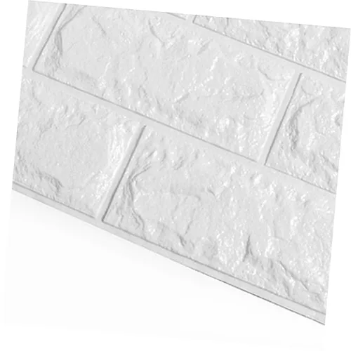 Miniatura 3 de Pegatinas Adhesivas de Grano de Ladrillo Arte de Pared para Sala Dormitorio Escuela 27.6x30.3 in Blanco