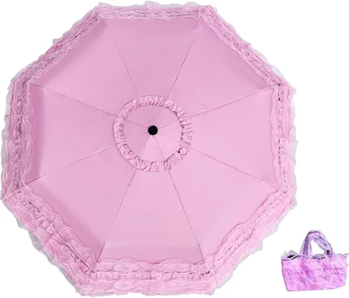 Miniatura 9 de WENDIN Sombrilla de encaje plegable vintage Paraguas gótico lluvia Anti-UV protección de encaje parasol cúpula Foto Props niñas sombrilla paraguas