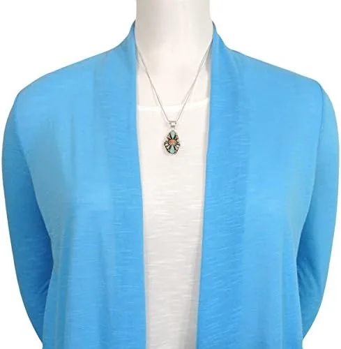 Miniatura 2 de Turquoise Necklace 925 Sterling Silver Pendant & 18" Chain
