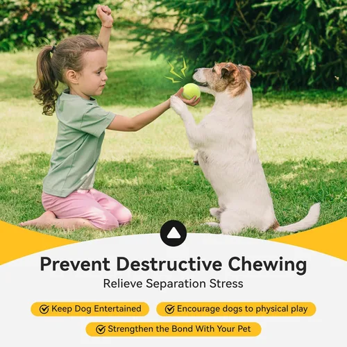 Miniatura 4 de susu & wuwu Paquete de 12 pelotas chirriantes para perros pequeños, pelotas de tenis pequeñas de 2 pulgadas, juguete interactivo para perros,