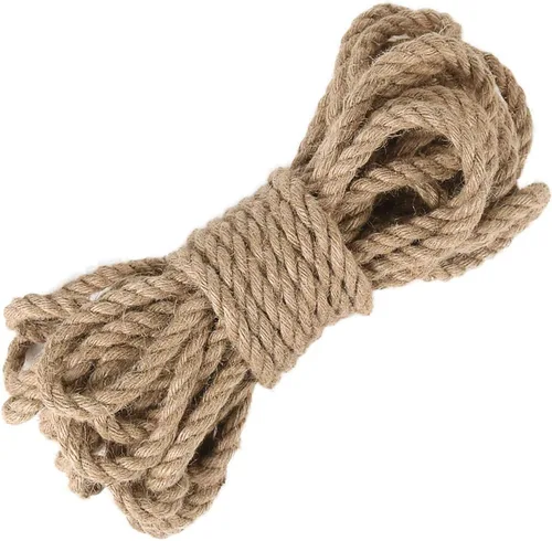 Miniatura 4 de Tenn Well Cuerda de yute de 0.472 in, cuerda gruesa y resistente de 33 pies para manualidades, jardinería, poste rascador de gatos, decoración