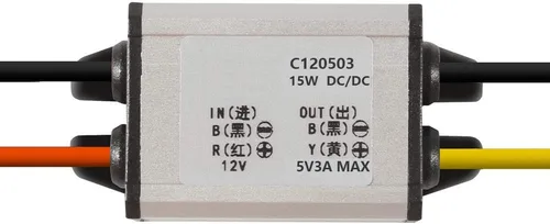 Miniatura 2 de 10 convertidores de 12 V a 5 V CC Voltaje de alimentación para automóvil, impermeable DC 6.3-22V 12V reductor a 5V 3A 15W Regulador de voltaje
