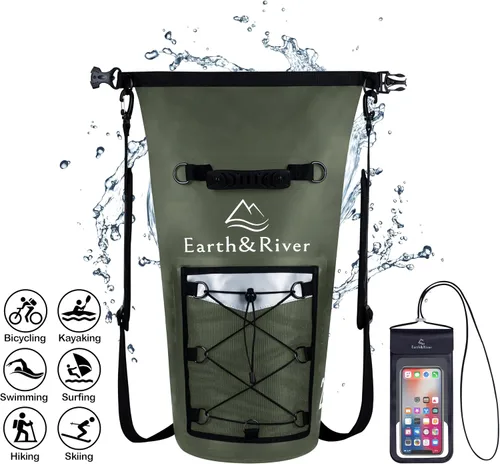 Miniatura 9 de EARTH&RIVER Mochila seca de alta calidad, extra gruesa, protección para todas las actividades acuáticas y campamentos, bolsa seca ligera flotante