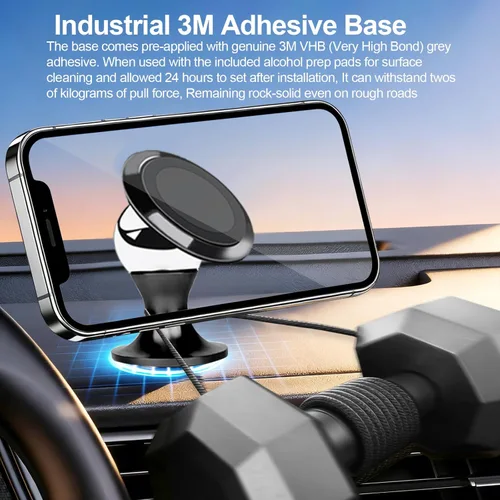 Miniatura 6 de Soporte magnético para teléfono de coche, imán fuerte para teléfono, soporte de accesorios [360°] hembra-macho - teléfono inteligente y navegación