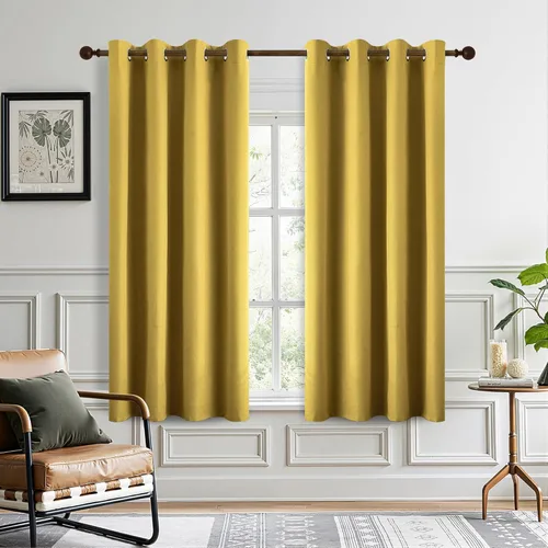 Miniatura 36 de DONREN Cortinas opacas de lino con aislamiento térmico de 52 x 95 pulgadas, cortinas de oscurecimiento de habitación con ojales para dormitorio