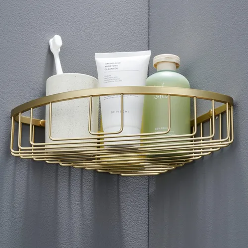 Miniatura 13 de Organizador esquinero para ducha, SUS304 de acero inoxidable resistente a la oxidación, estante de almacenamiento montado en la pared para baño