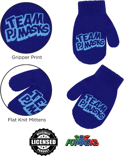 Miniatura 5 de PJ Masks Boys Winter Accessory Hat and Mittens Set Toddler Beanie for Kids Ages 2-4