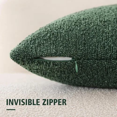 Miniatura 2 de Foindtower Fundas de almohada decorativas con textura de boucle, fundas de almohada sólidas, neutrales, suaves y acogedoras para silla, sofá