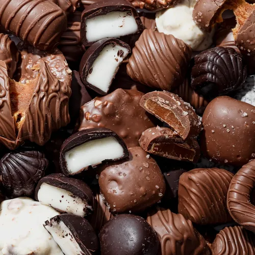 Miniatura 6 de Cesta de regalo de chocolate Regalo en forma de corazón para ella, madre, madre, esposa, cónyuge con trufas de chocolate con leche surtidas