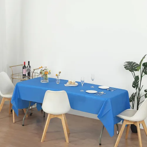 Miniatura 4 de Paquete de 12 manteles de plástico resistentes, reutilizables., Azul Royal Azul real