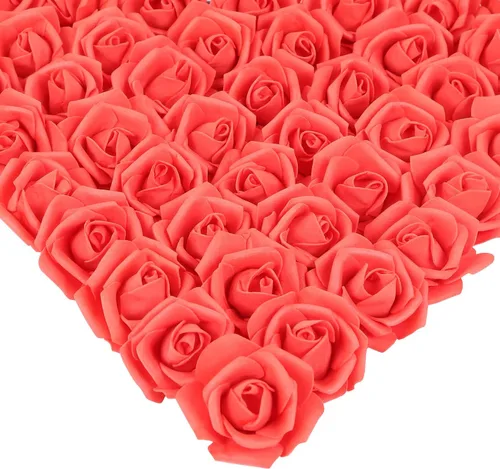 Miniatura 10 de Rosas artificiales, 200 piezas de cabezas de flores de rosas artificiales para manualidades, rosas de espuma de 1.97 pulgadas, cabezas de rosas Rosa