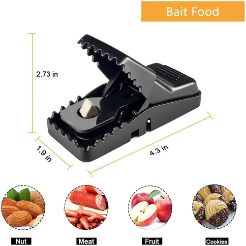 Miniatura 2 de Trampa reutilizable para ratones para interiores, paquete de 12 unidades, dispositivo de control de roedores de plástico fácil de configurar