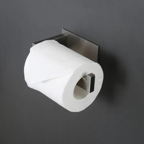 Miniatura 2 de Portarrollos de papel higiénico, autoadhesivo, de acero inoxidable, resistente al óxido, sin taladrar, fácil de instalar, estante de papel higiénico
