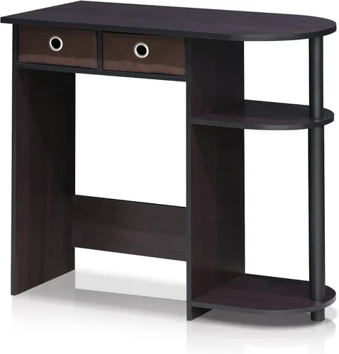 Miniatura 5 de Furinno Go Green Home - Escritorio para computadora portátil con 2 cajones, nogal oscuro